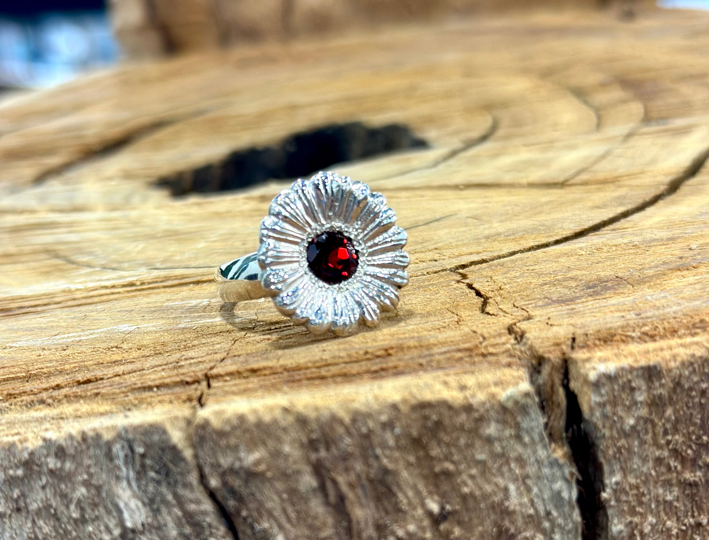 Daisy Ring • African Garnet