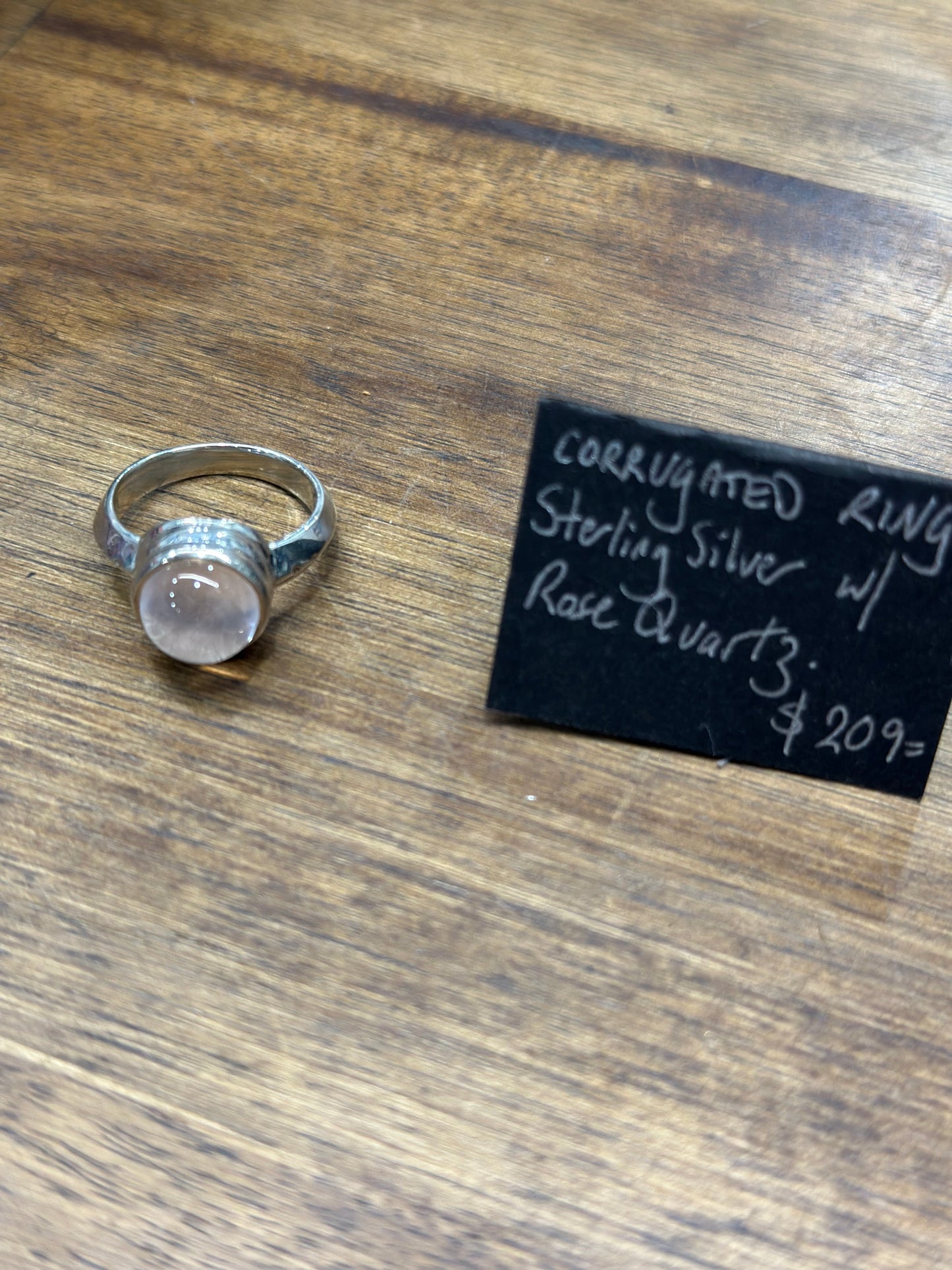 Corrugated Ring • Rose Quartz