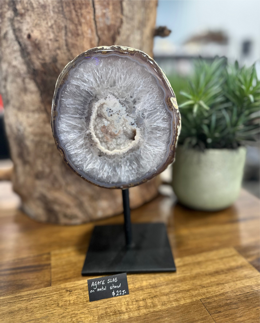 Agate Slab on Stand