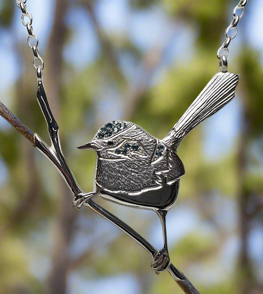 Superb Fairy Wren Pendant - large