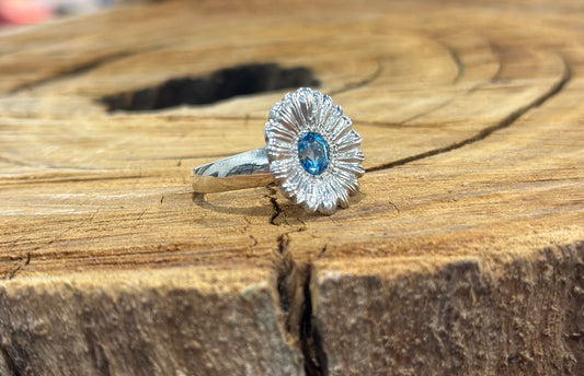 Daisy Ring • Blue Topaz
