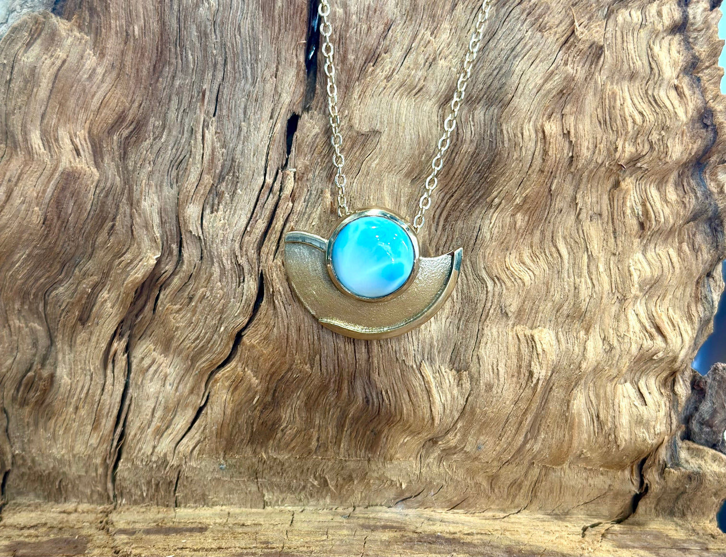 Half Moon Pendant • Larimar