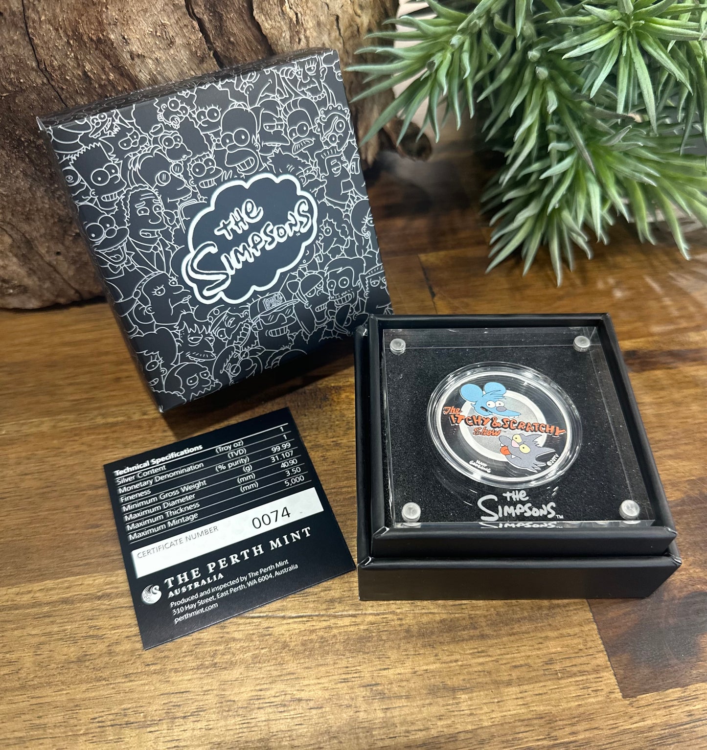 The Itchy and Scratchy 1oz Silver Proof Coin The Simpsons • 2021