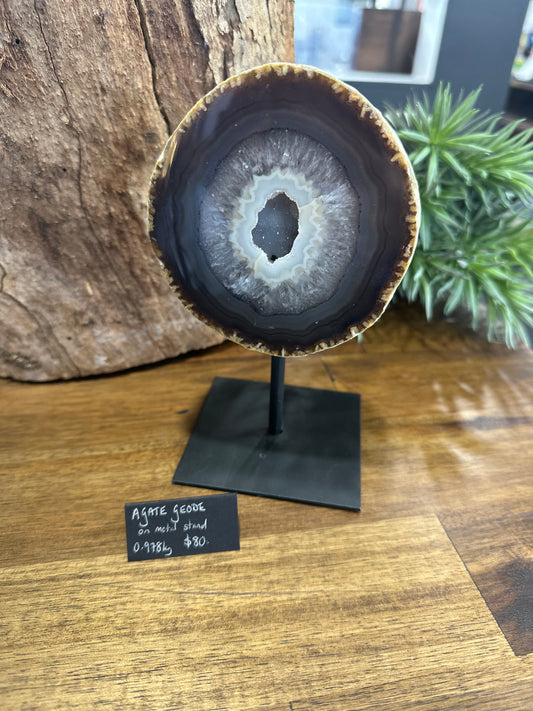 Agate Geode On Stand