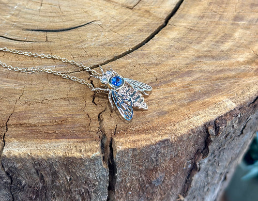 European Queen Bee Pendant • Sapphire