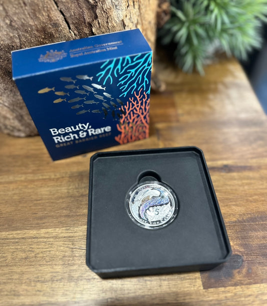 $5 Beauty, Rich & Rare - Great Barrier Reef Domed Silver Proof • 2022