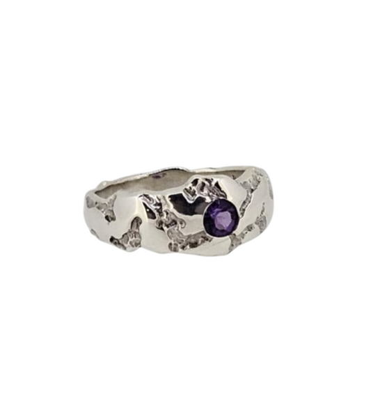 Freeform Crevasse Ring - Amethyst
