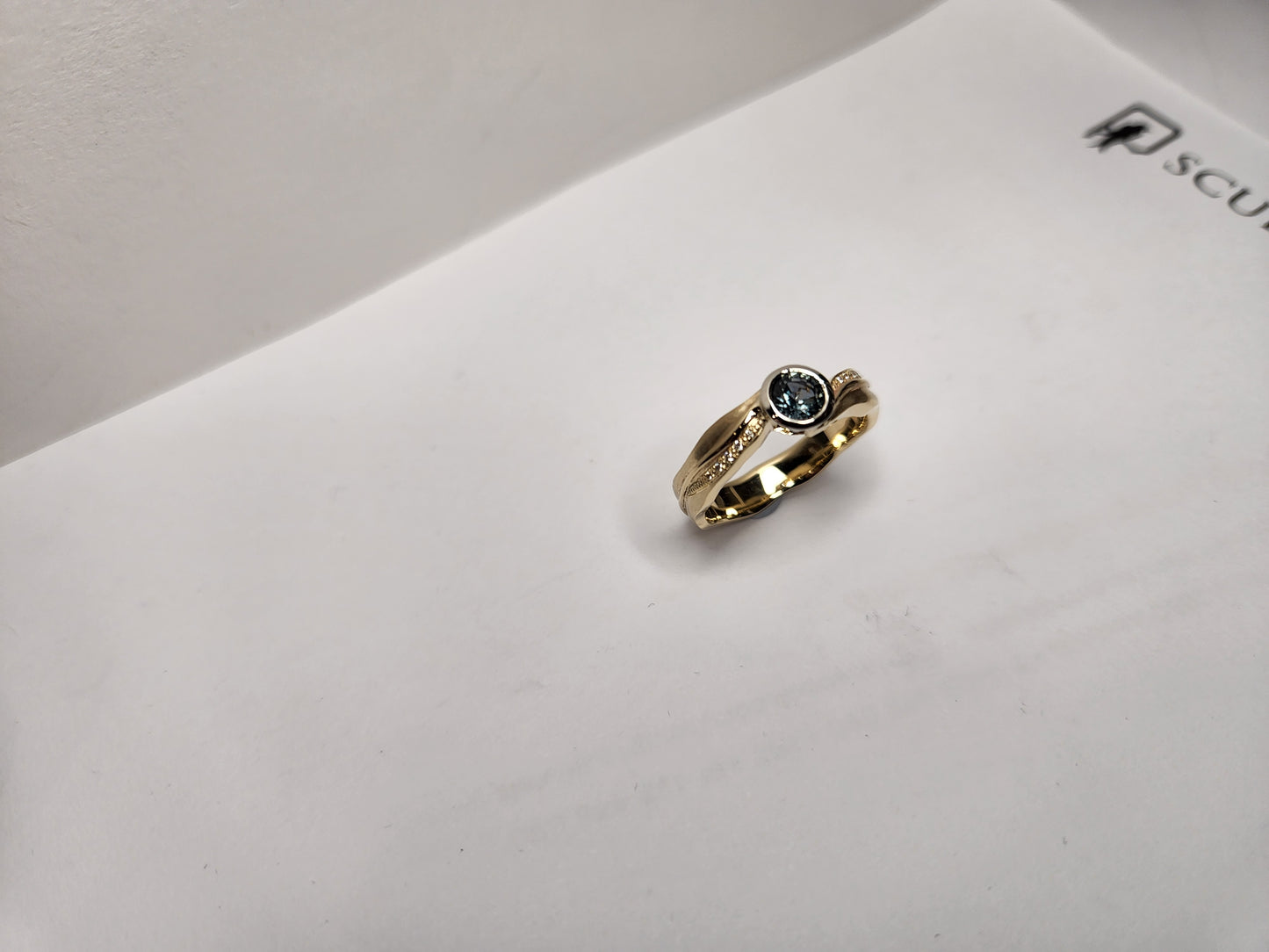 Fallen Leaves Solitaire Ring