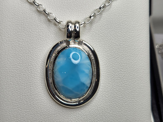 Oval Pendant Larimar