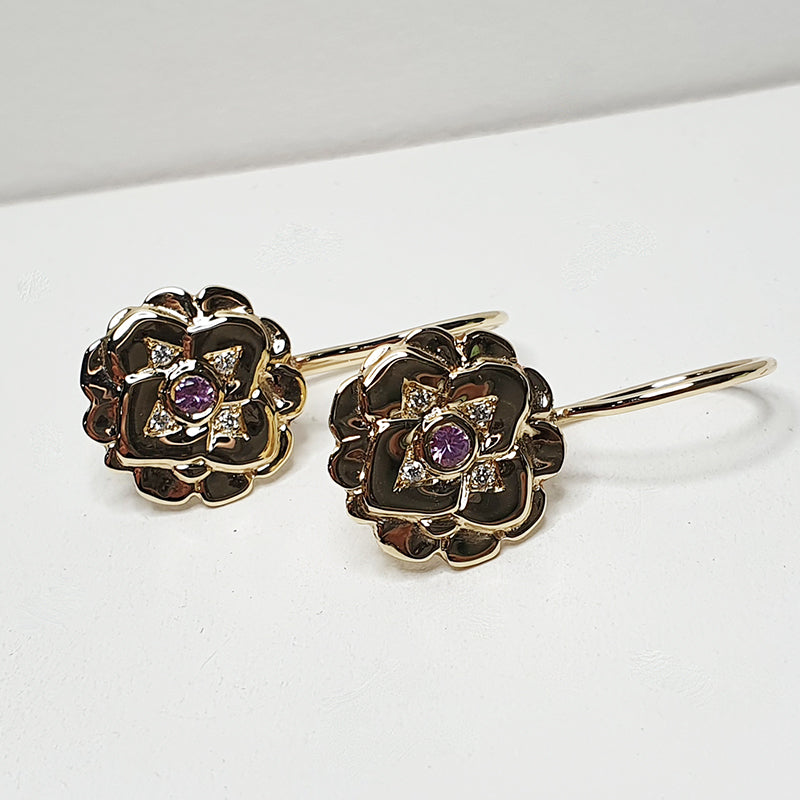 Hydrangea Pink Earrings