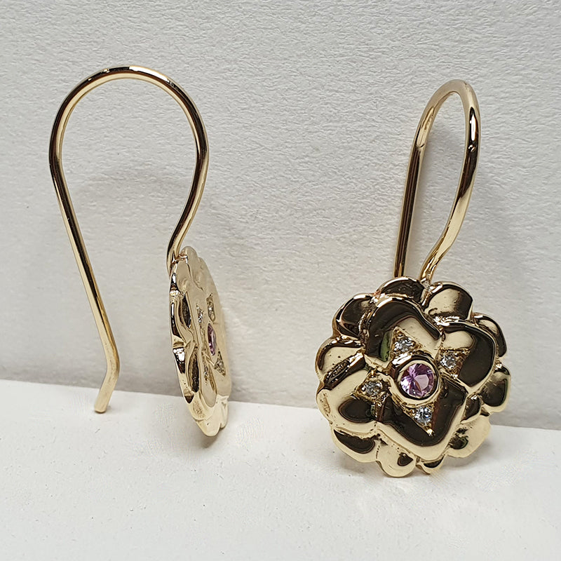 Hydrangea Pink Earrings