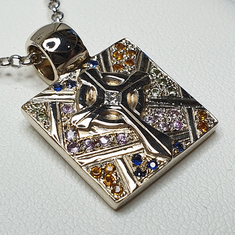 Stained Glass St Johns Cross Pendant