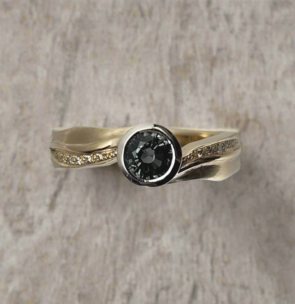 Fallen Leaves Solitaire Ring