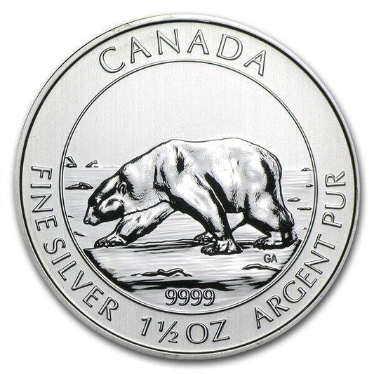 Canadian $8 Polar Bear 1.5 Oz Silver Coin • 2013