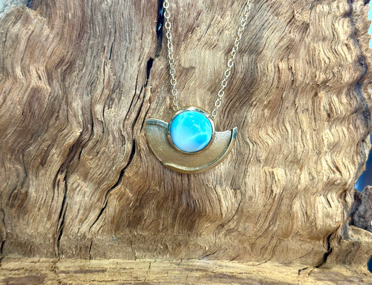 Half Moon Pendant • Larimar