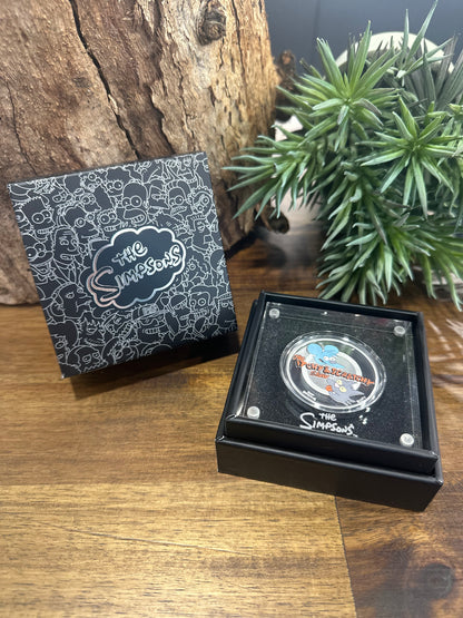 The Itchy and Scratchy 1oz Silver Proof Coin The Simpsons • 2021
