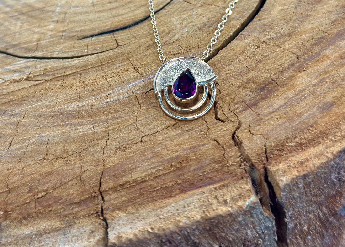 Concentric Circle Pendant • Garnet