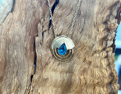 Concentric Circle Pendant • Blue Topaz
