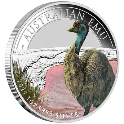 Australian Emu 1oz Silver Coloured Coin • 2025
