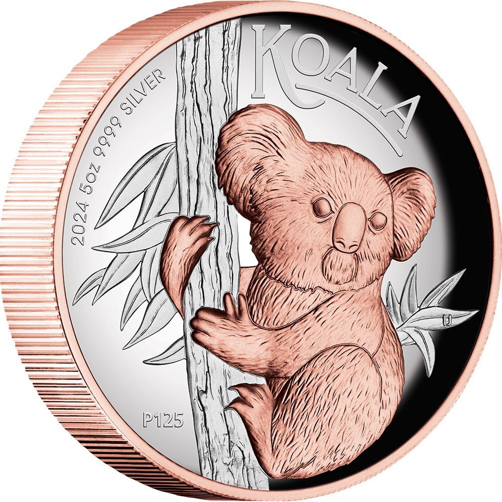 $8 Australian Koala 5 Oz Silver Proof High Relief Gilded Coin
Limited • 2024
