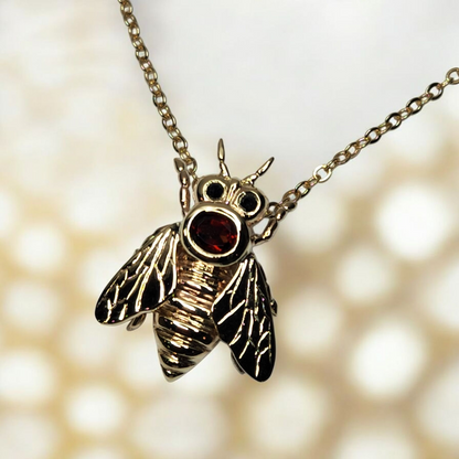 European Queen Bee Pendant • Garnet