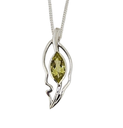 Open Leaf Pendant - Lemon Quartz