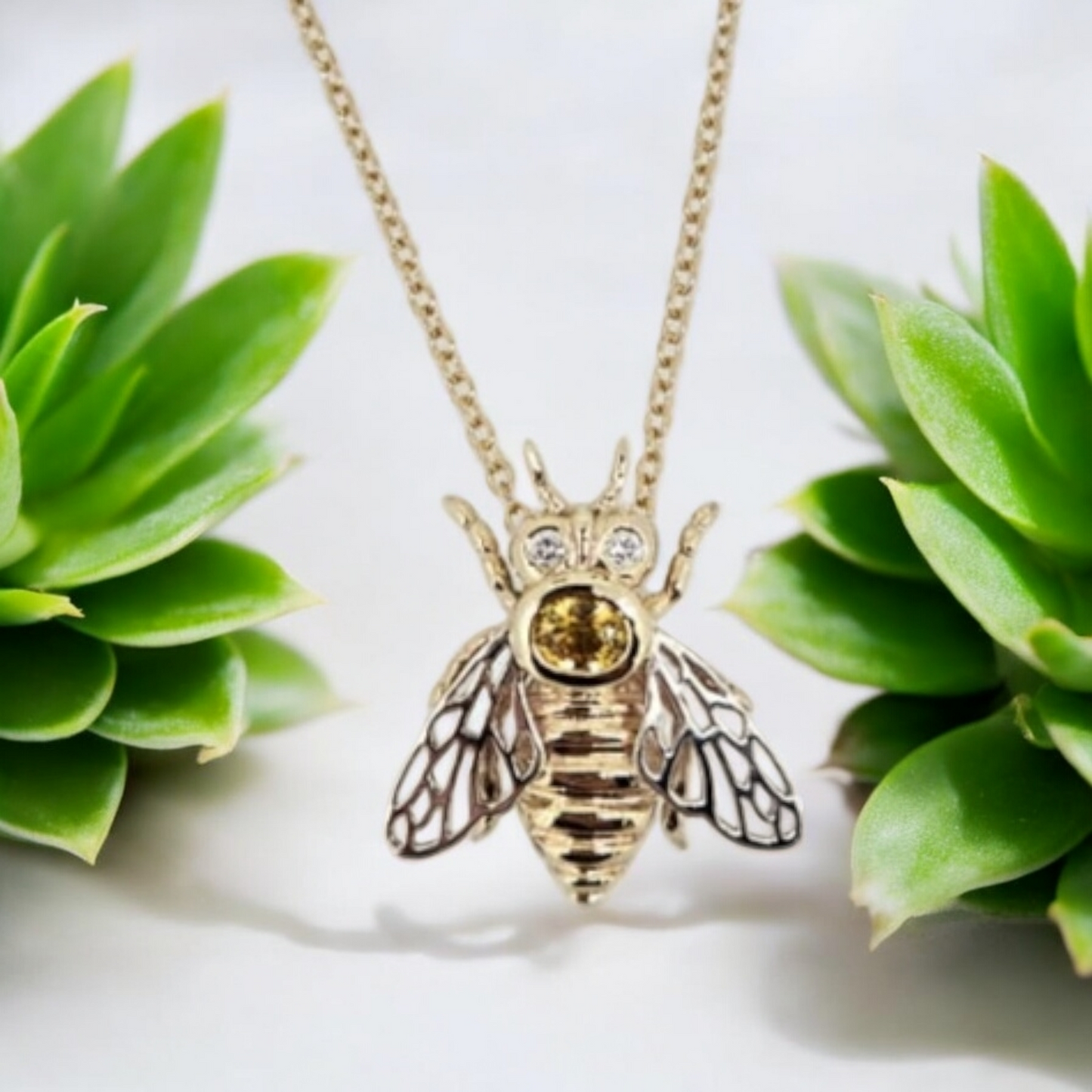 European Queen Bee Pendant • Yellow Sapphire