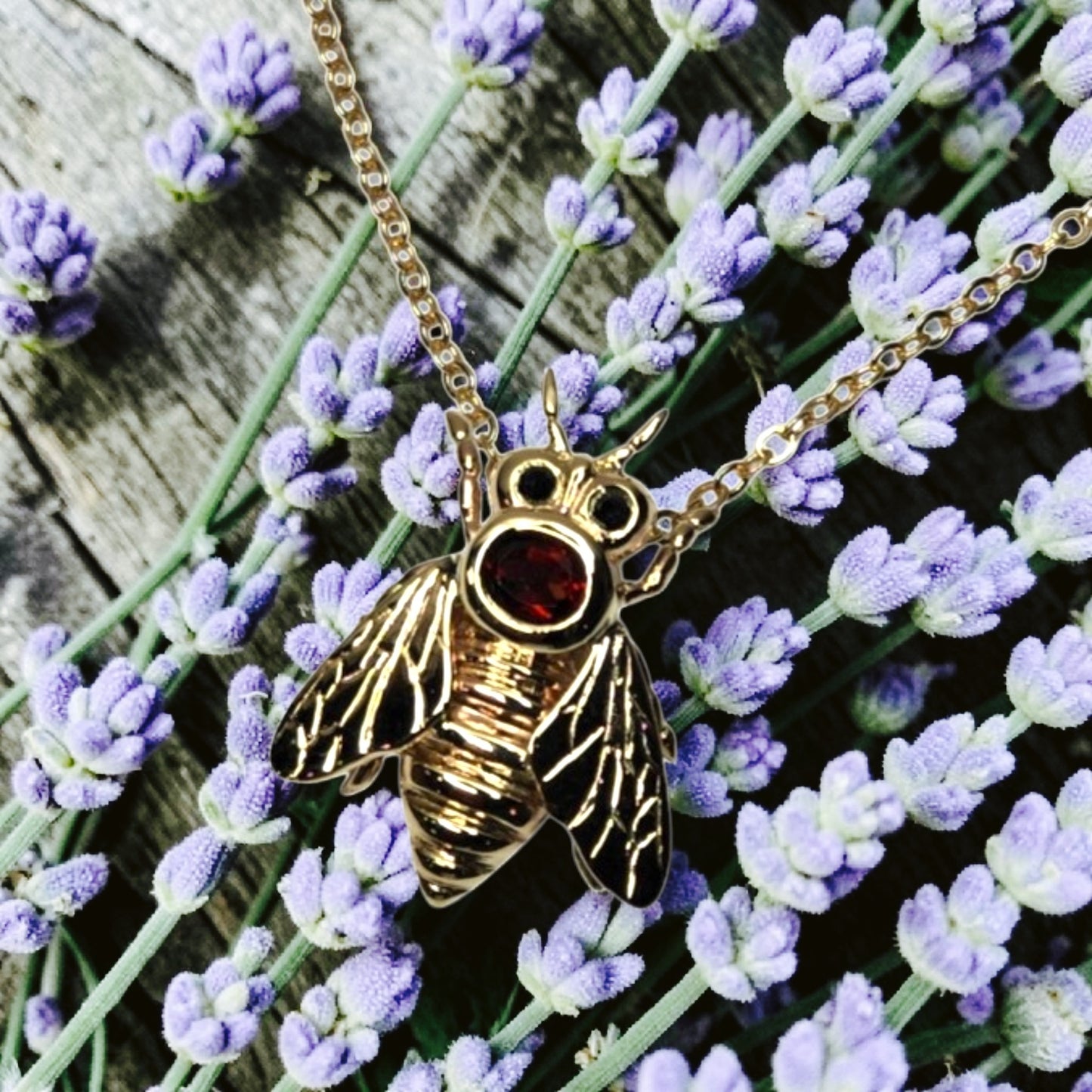 European Queen Bee Pendant • Garnet