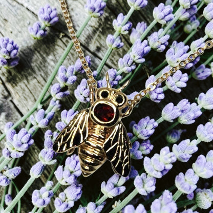 European Queen Bee Pendant • Garnet