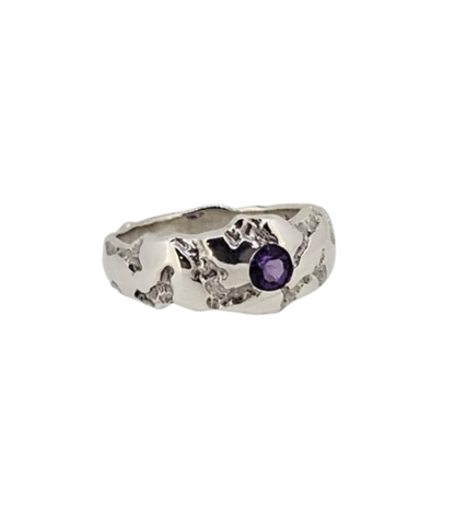 Freeform Crevasse Ring - Amethyst