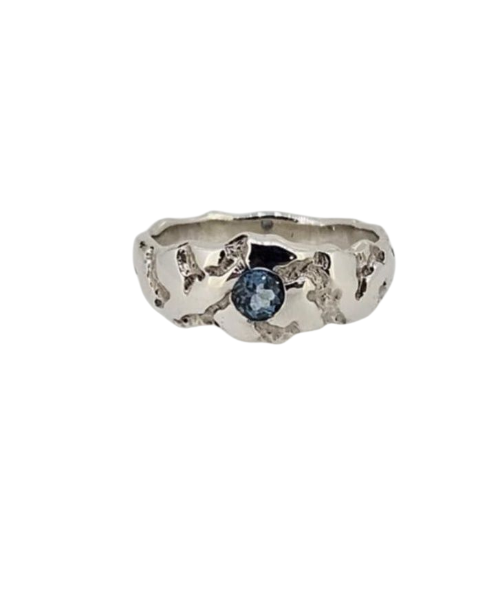 Freeform Crevasse Ring - Blue Topaz
