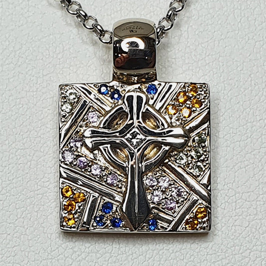Stained Glass St Johns Cross Pendant