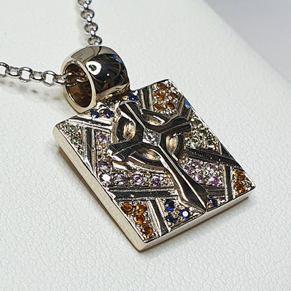 Stained Glass St Johns Cross Pendant